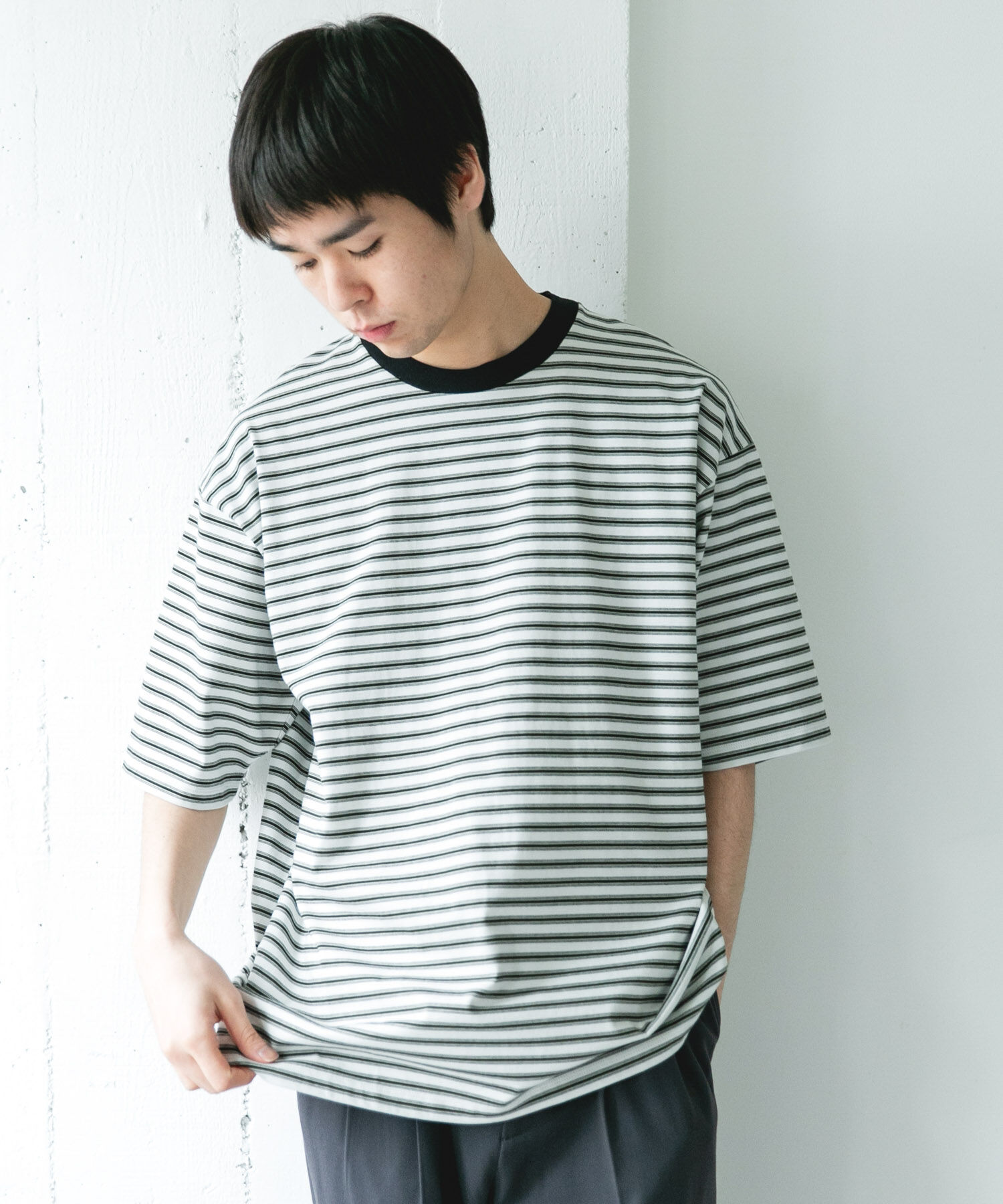 URBAN RESEARCH DOORS「プレーティングマルチボーダーTシャツ」|Tシャツ・カットソー|