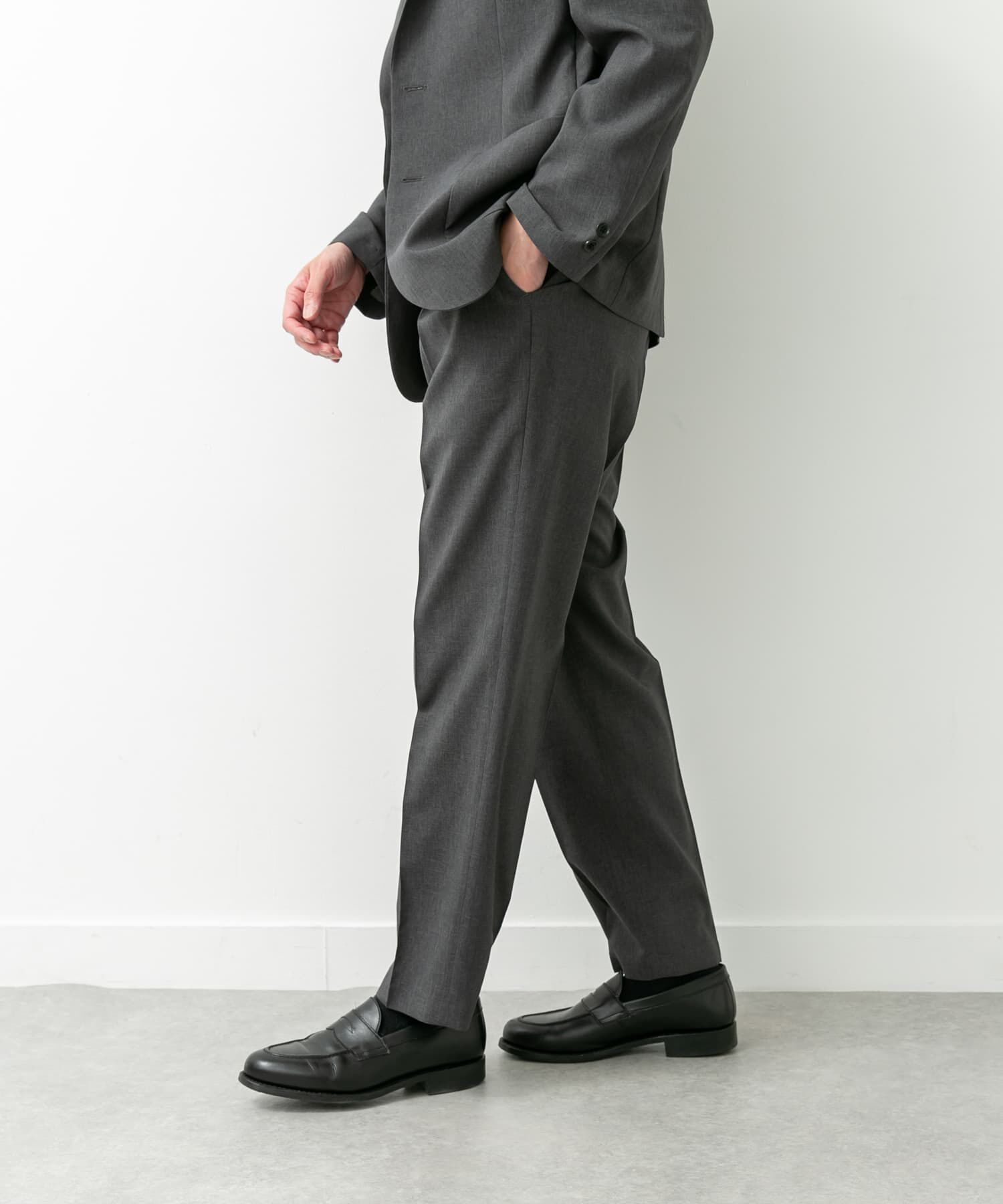 URBAN RESEARCH DOORS「LIFE STYLE TAILOR　リネンライクコンフォータブル1タックパンツ」|スラックス|