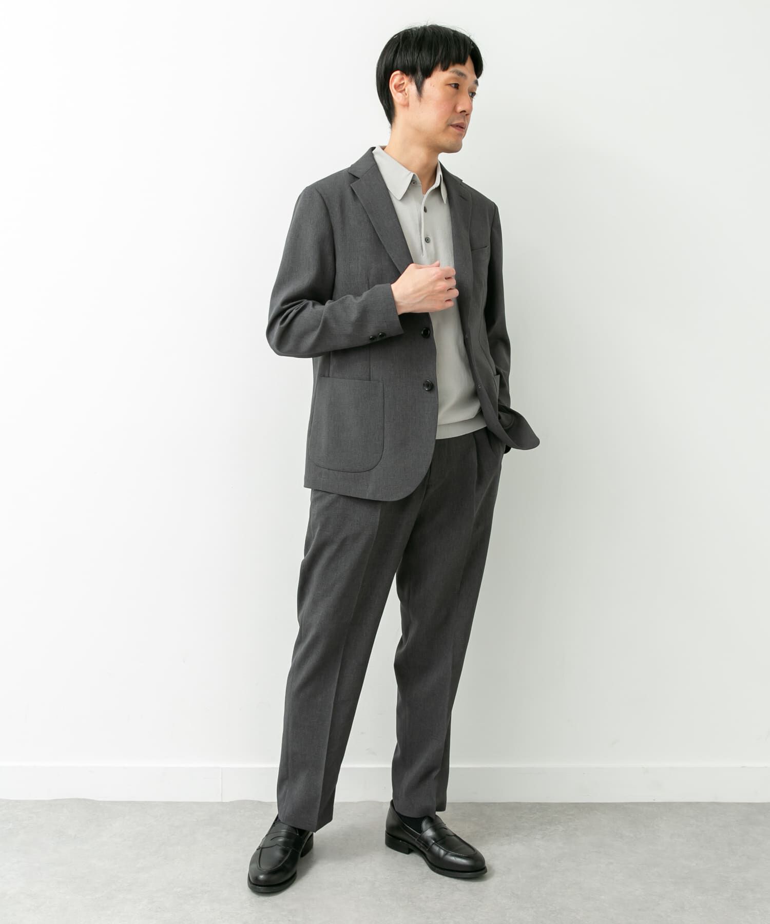 URBAN RESEARCH DOORS「LIFE STYLE TAILOR　リネンライクコンフォータブル1タックパンツ」|スラックス|