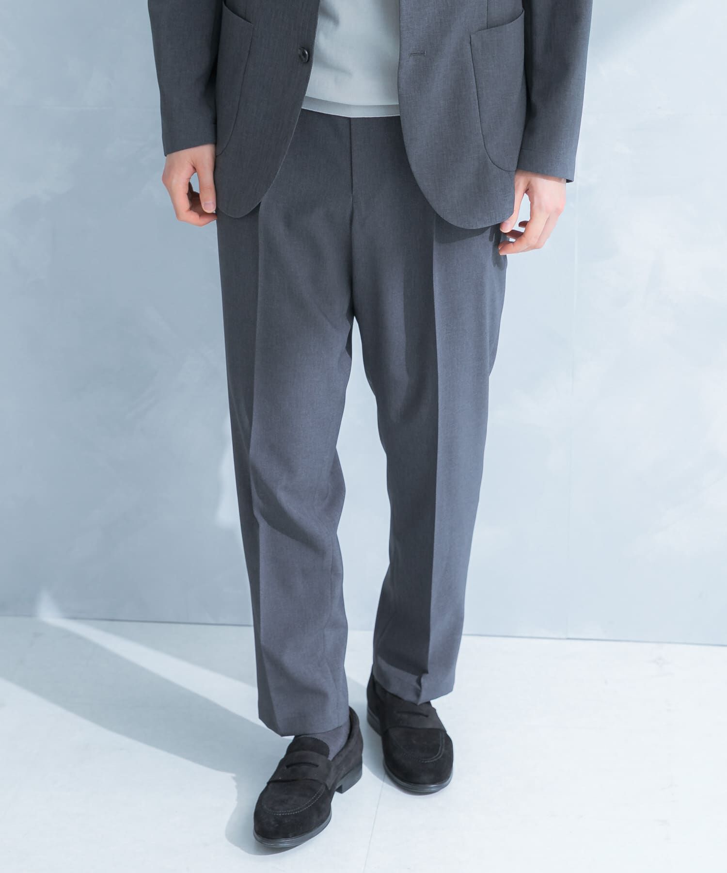 URBAN RESEARCH DOORS「LIFE STYLE TAILOR　リネンライクコンフォータブル1タックパンツ」|スラックス|