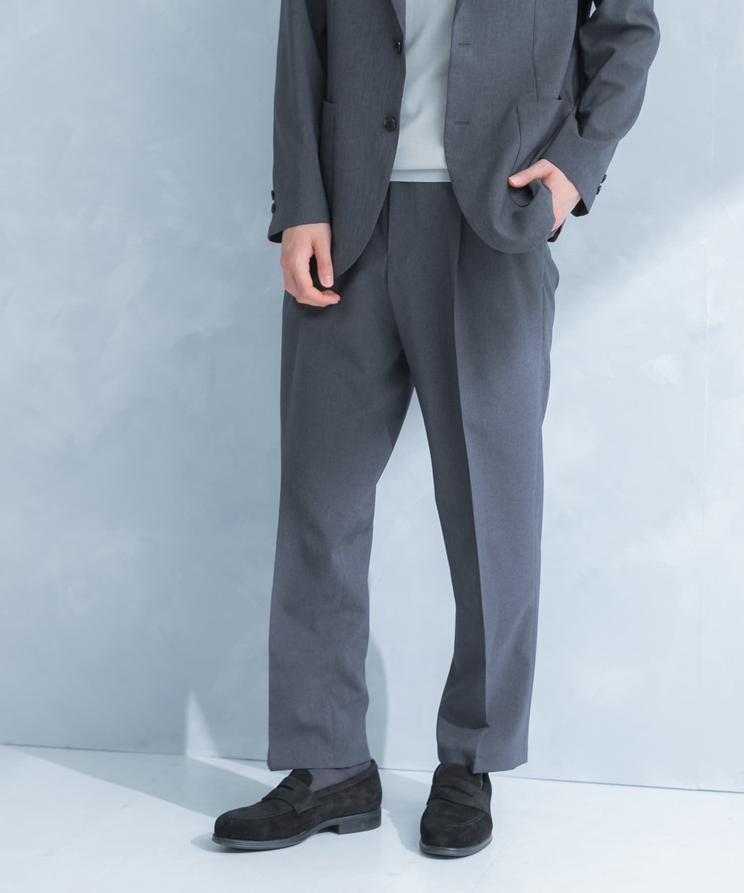 URBAN RESEARCH DOORS「LIFE STYLE TAILOR　リネンライクコンフォータブル1タックパンツ」|スラックス|