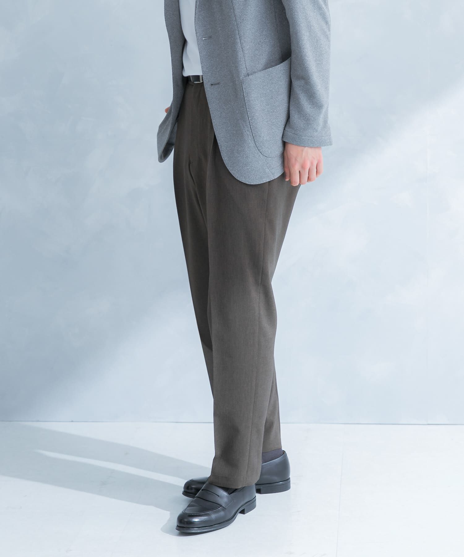 URBAN RESEARCH DOORS「LIFE STYLE TAILOR　リネンライクコンフォータブル1タックパンツ」|スラックス|