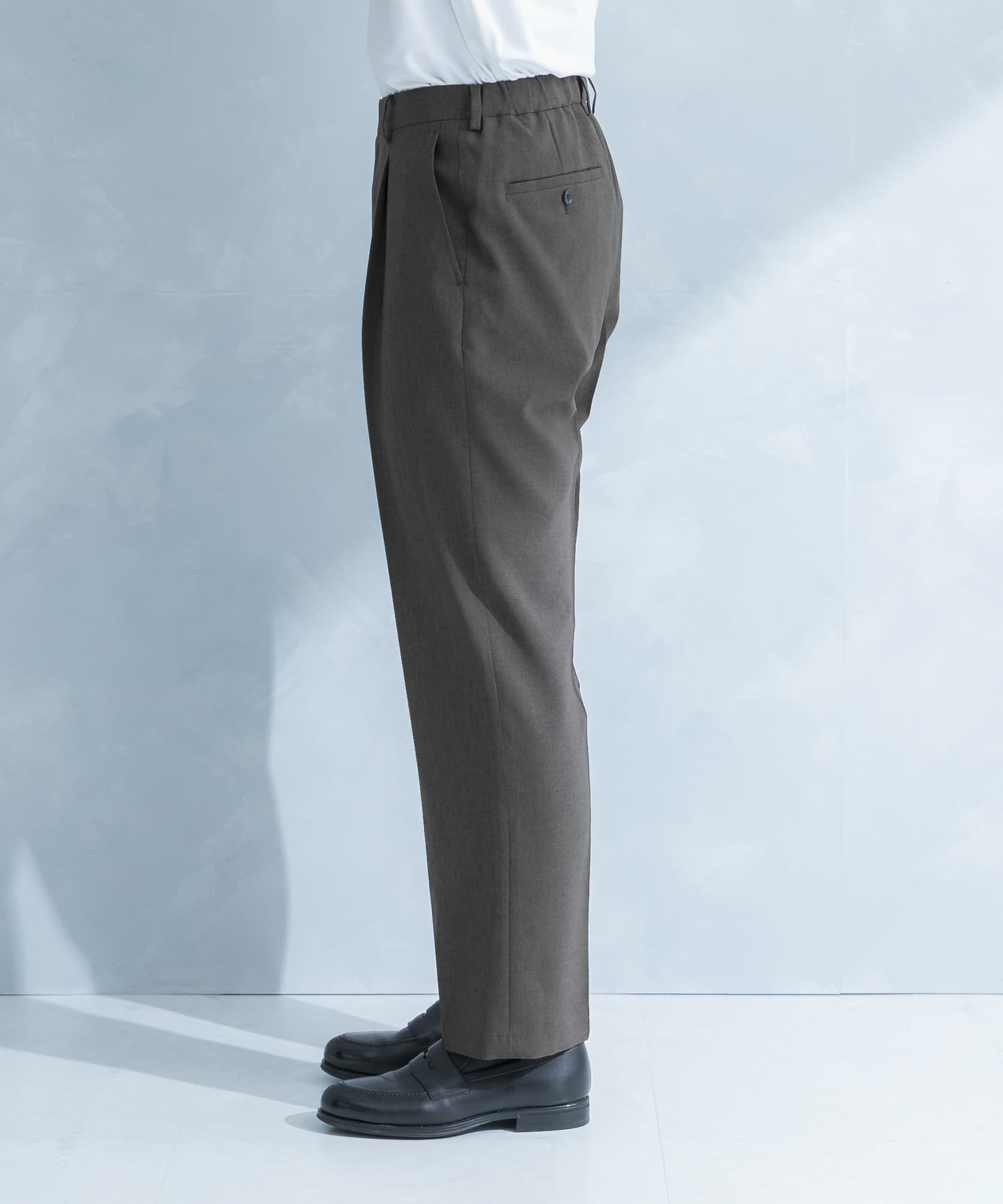 URBAN RESEARCH DOORS「LIFE STYLE TAILOR　リネンライクコンフォータブル1タックパンツ」|スラックス|