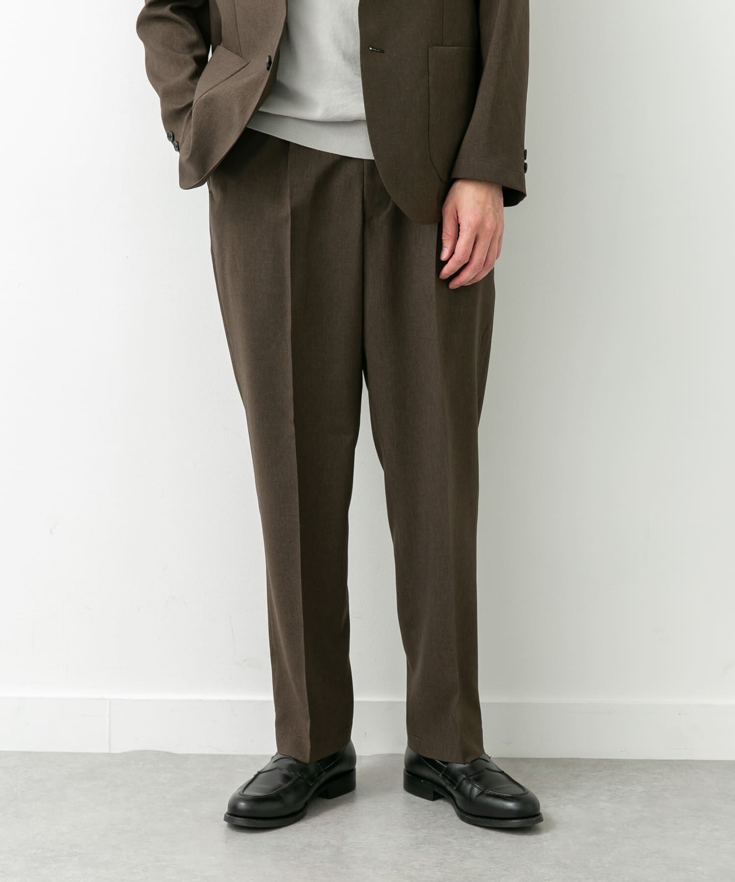 URBAN RESEARCH DOORS「LIFE STYLE TAILOR　リネンライクコンフォータブル1タックパンツ」|スラックス|