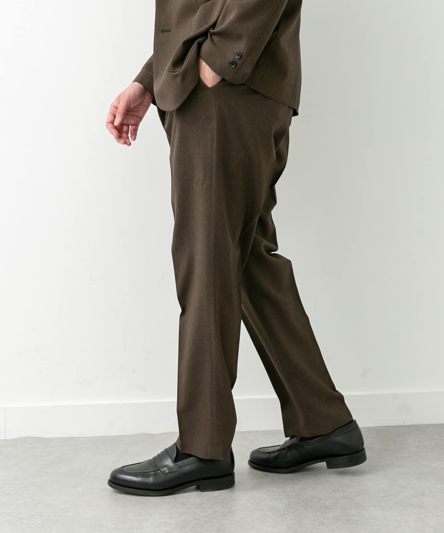 URBAN RESEARCH DOORS「LIFE STYLE TAILOR　リネンライクコンフォータブル1タックパンツ」|スラックス|