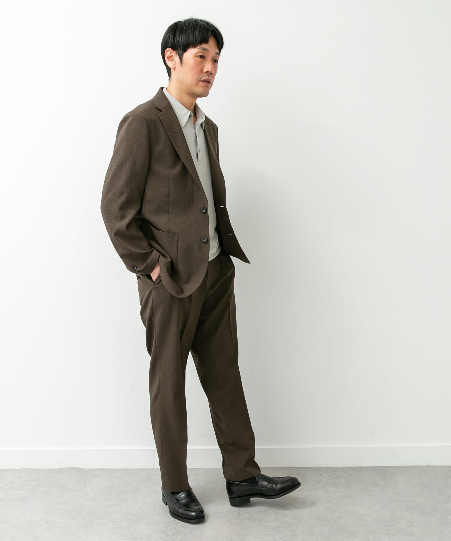 URBAN RESEARCH DOORS「LIFE STYLE TAILOR　リネンライクコンフォータブル1タックパンツ」|スラックス|
