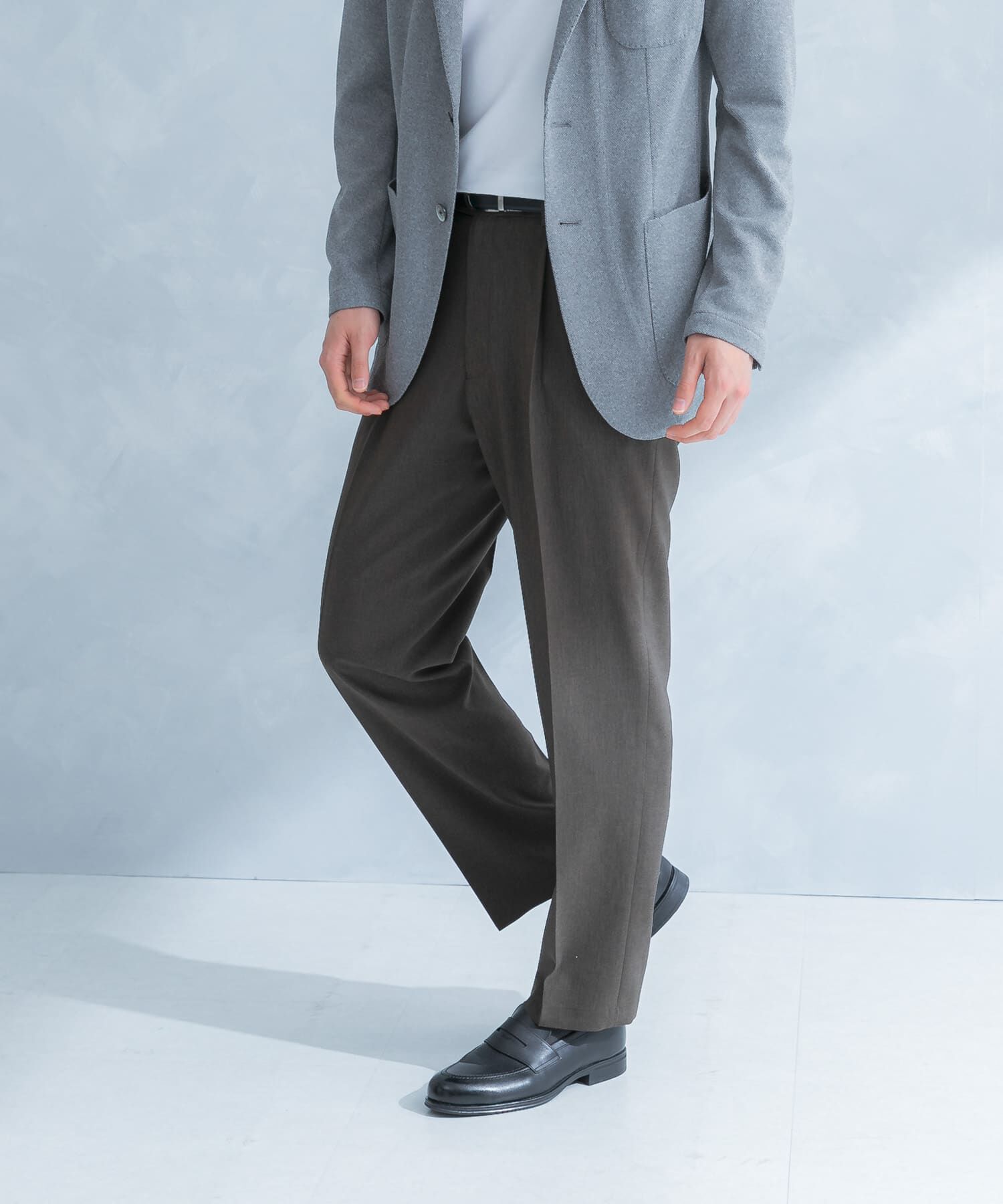 URBAN RESEARCH DOORS「LIFE STYLE TAILOR　リネンライクコンフォータブル1タックパンツ」|スラックス|