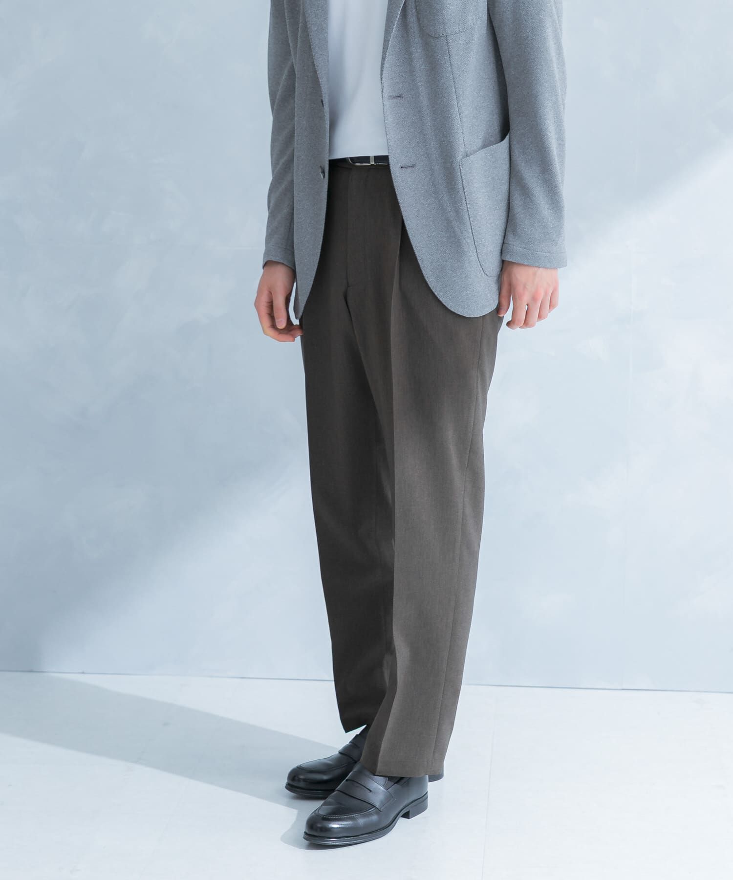 URBAN RESEARCH DOORS「LIFE STYLE TAILOR　リネンライクコンフォータブル1タックパンツ」|スラックス|