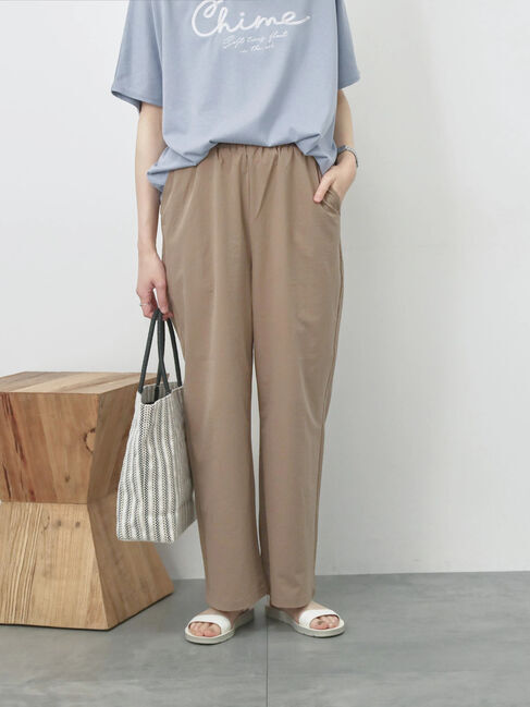 Samansa Mos2 blue「ハイウエストワイドイージーパンツ」|その他|ベージュ