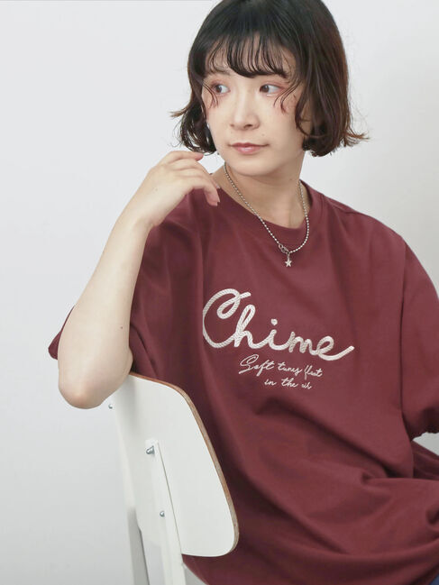 Samansa Mos2 blue「【接触冷感】ドルマンギャザー刺繍Tシャツ」|Tシャツ・カットソー|ボルドー