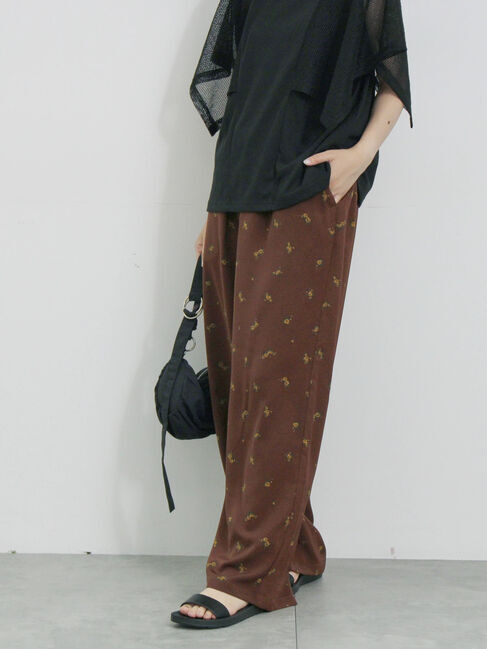 Samansa Mos2 blue「花柄イージーパンツ」|その他|