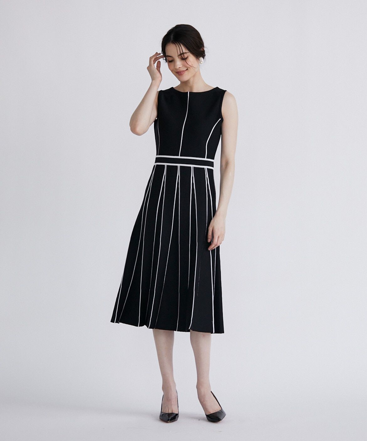 Maglie le cassetto「《M Maglie le cassetto》ラインニットワンピース」|ワンピース|