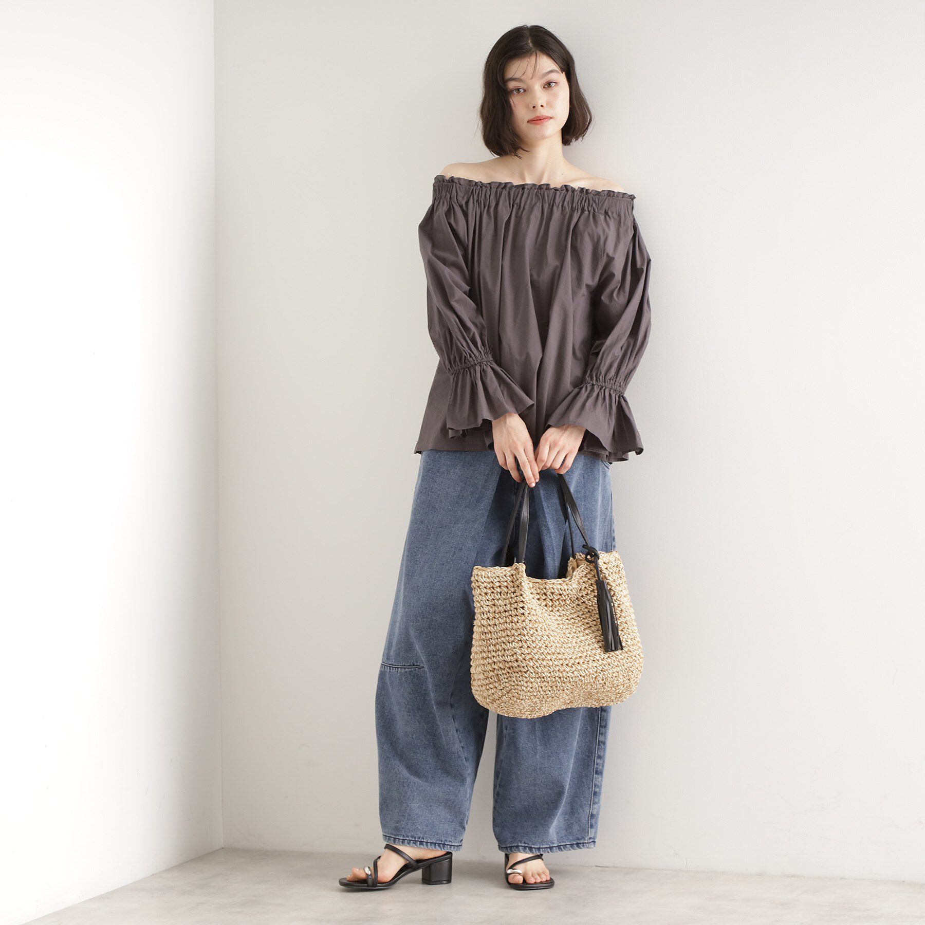 THE SHOP TK「タッセル付き雑材トートバッグ」|トートバッグ|