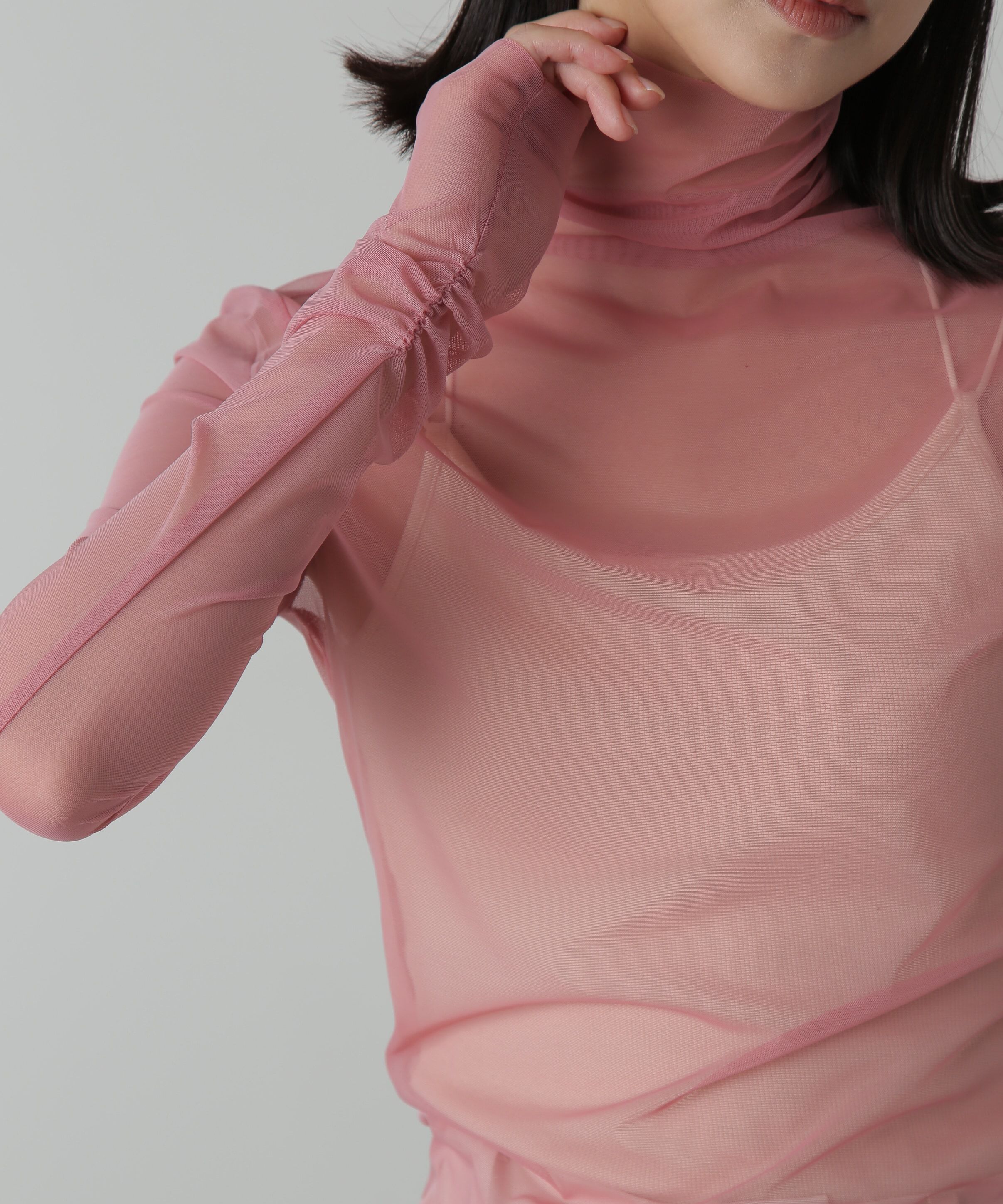  「シースルーハイネックカットソー」|Tシャツ・カットソー|