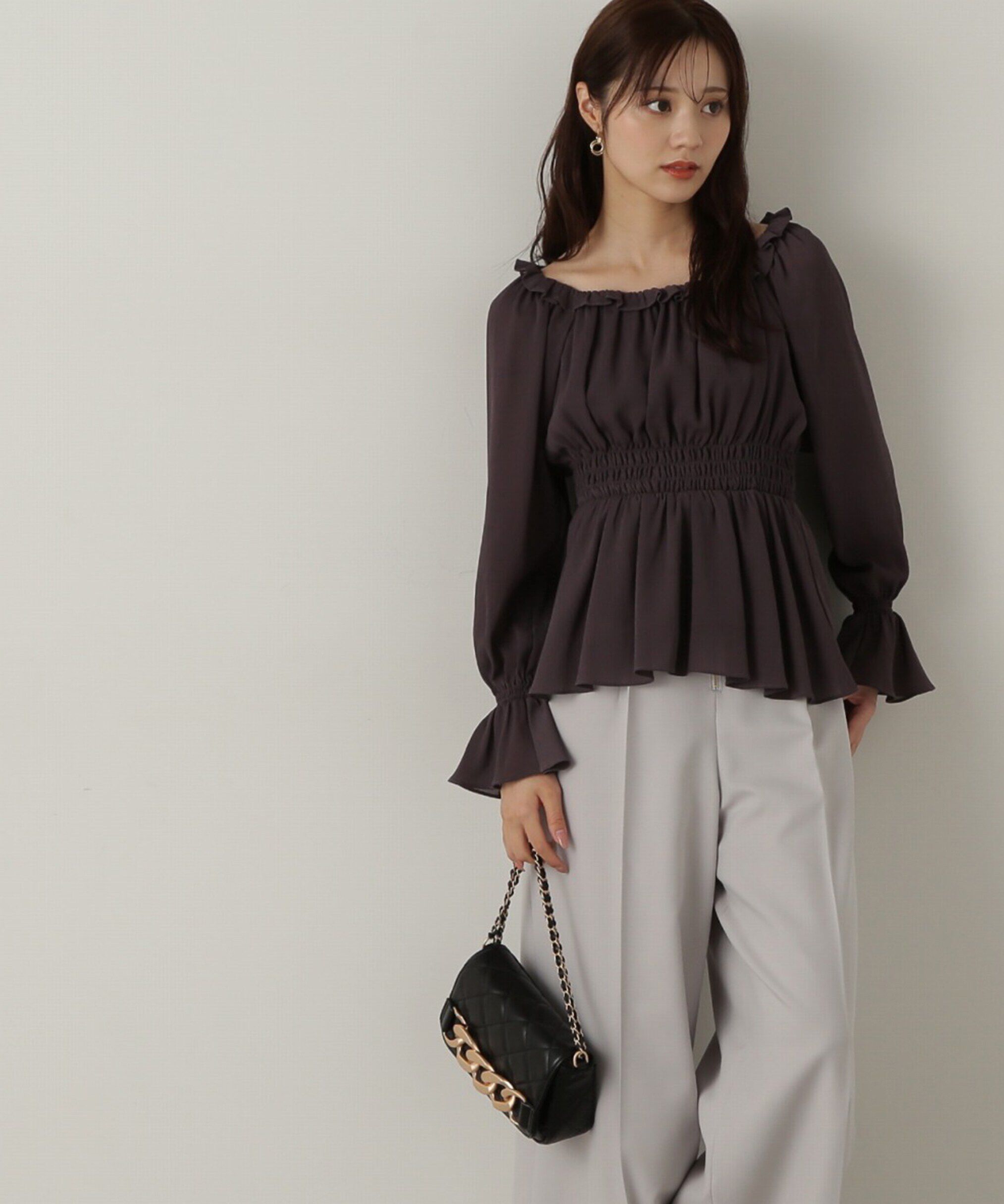 PROPORTION BODY DRESSING「楊柳ギャザーオフショルブラウス　24AW」|シャツ・ブラウス|