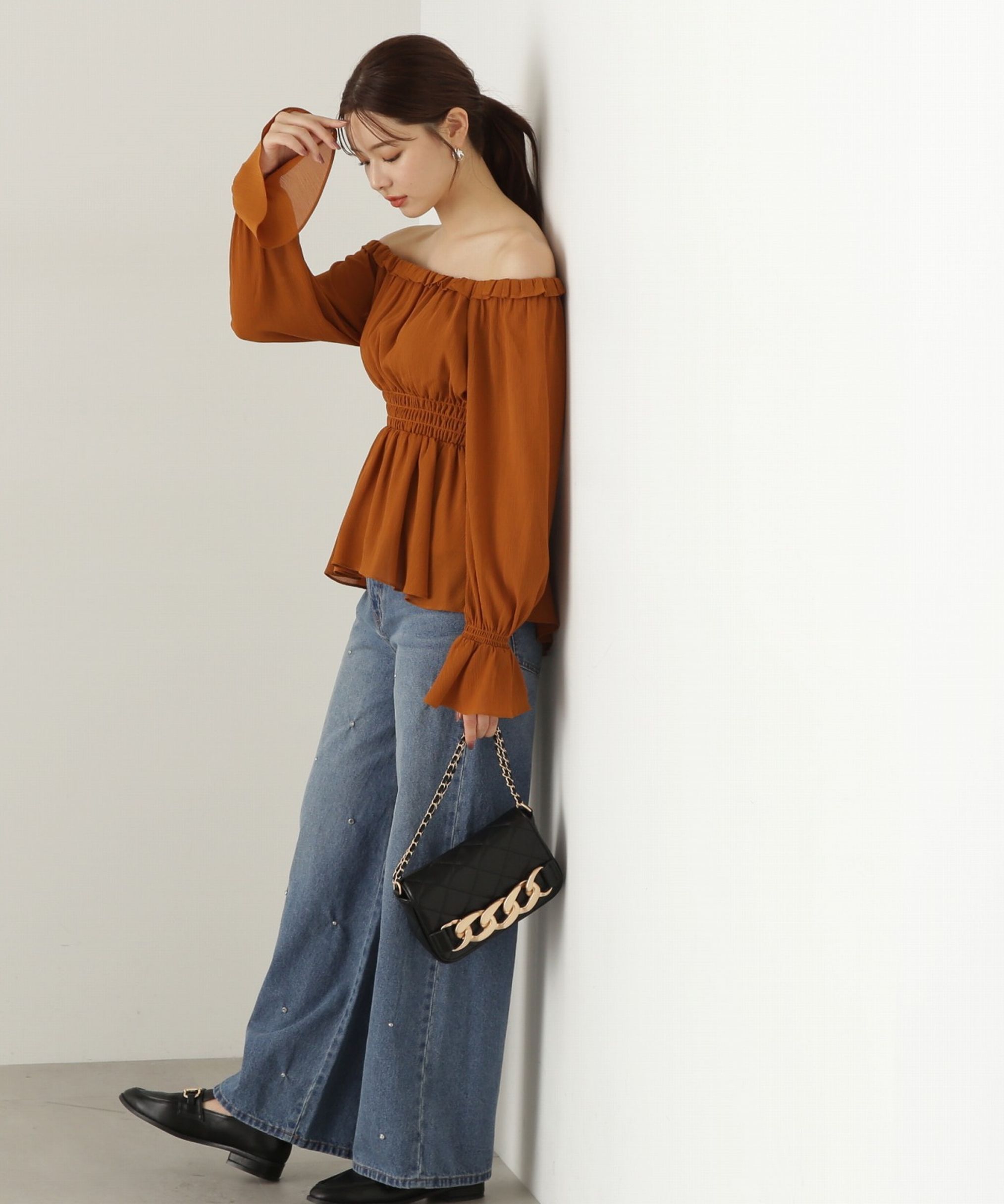 PROPORTION BODY DRESSING「楊柳ギャザーオフショルブラウス　24AW」|シャツ・ブラウス|