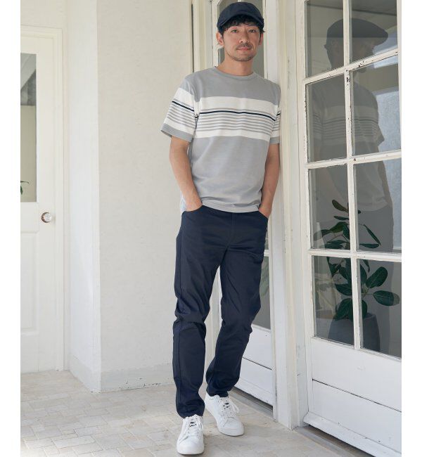 ikka「リップルパネルボーダーTシャツ」|Tシャツ・カットソー|