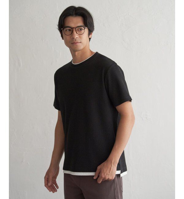ikka「【雑誌MonoMax5月号掲載】冷感ドライワッフルフェイクT「小泉孝太郎さん着用モデル」」|Tシャツ・カットソー|