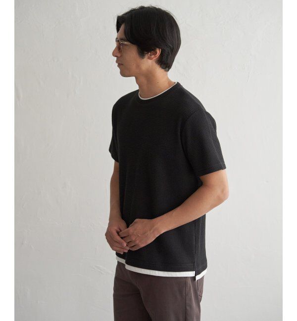 ikka「【雑誌MonoMax5月号掲載】冷感ドライワッフルフェイクT「小泉孝太郎さん着用モデル」」|Tシャツ・カットソー|