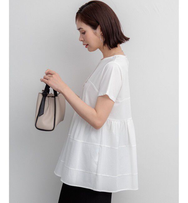 組曲「【WEB限定】プレーティング天竺ビスチェ風ティアード Tシャツ」|Tシャツ・カットソー|