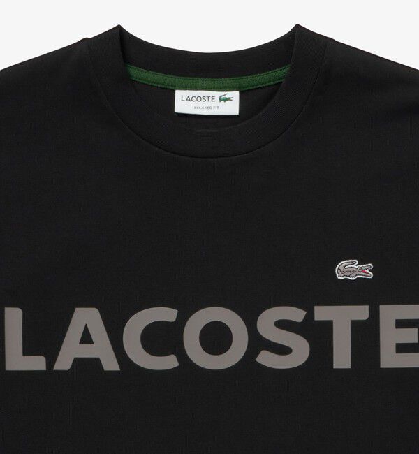 LACOSTE「ヘビーウェイトブランドネーム ラバープリント ロゴ半袖Tシャツ」|Tシャツ・カットソー|