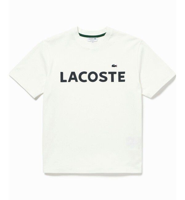 LACOSTE「ヘビーウェイトブランドネーム ラバープリント ロゴ半袖Tシャツ」|Tシャツ・カットソー|
