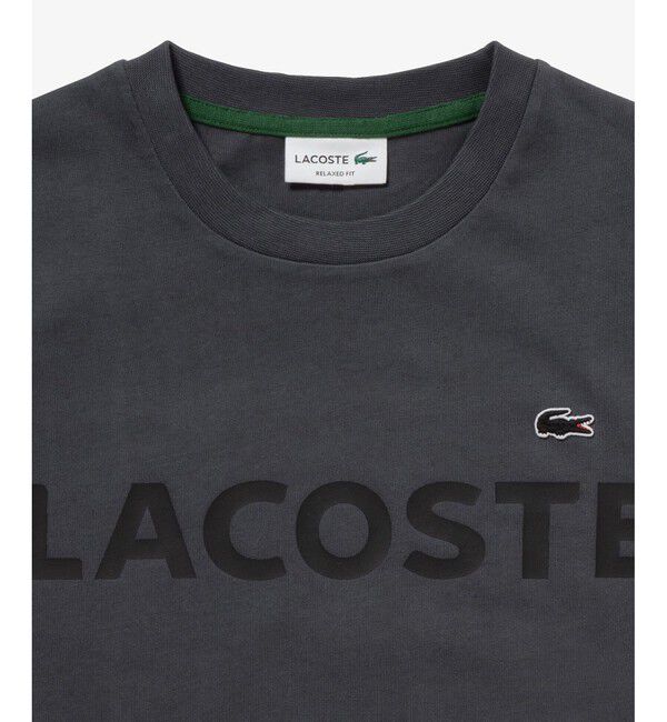 LACOSTE「ヘビーウェイトブランドネーム ラバープリント ロゴ半袖Tシャツ」|Tシャツ・カットソー|