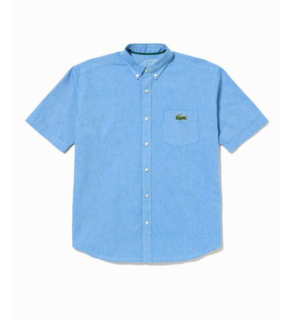 LACOSTE「ウォッシュドオックスフォード半袖ボタンダウンシャツ」|シャツ・ブラウス|