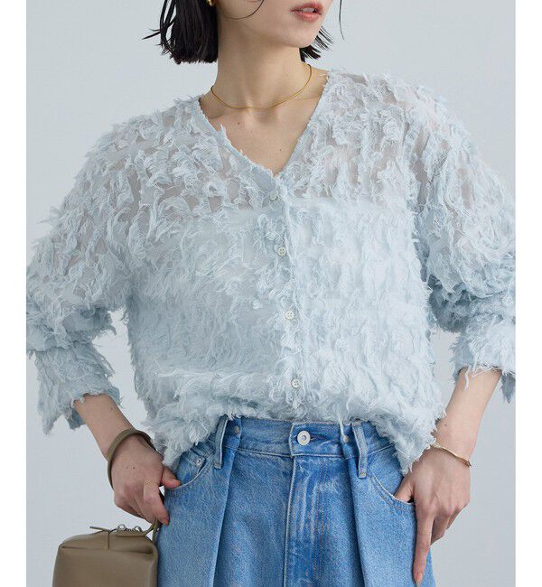 SALON adam et rope'「モチーフカットジャガードブラウス」|シャツ・ブラウス|