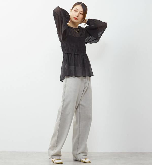 Soffitto「《WEB限定》前後2WAYシャーリングブラウス」|シャツ・ブラウス|