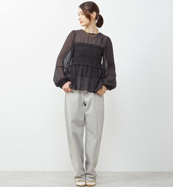 Soffitto「《WEB限定》前後2WAYシャーリングブラウス」|シャツ・ブラウス|