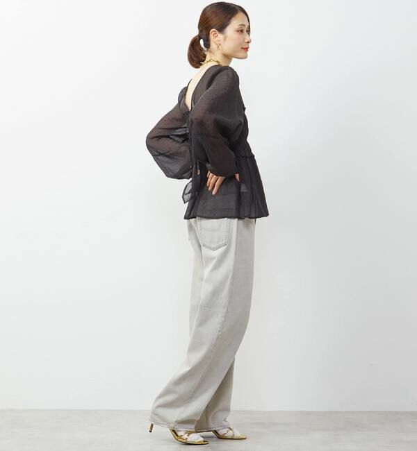 Soffitto「《WEB限定》前後2WAYシャーリングブラウス」|シャツ・ブラウス|