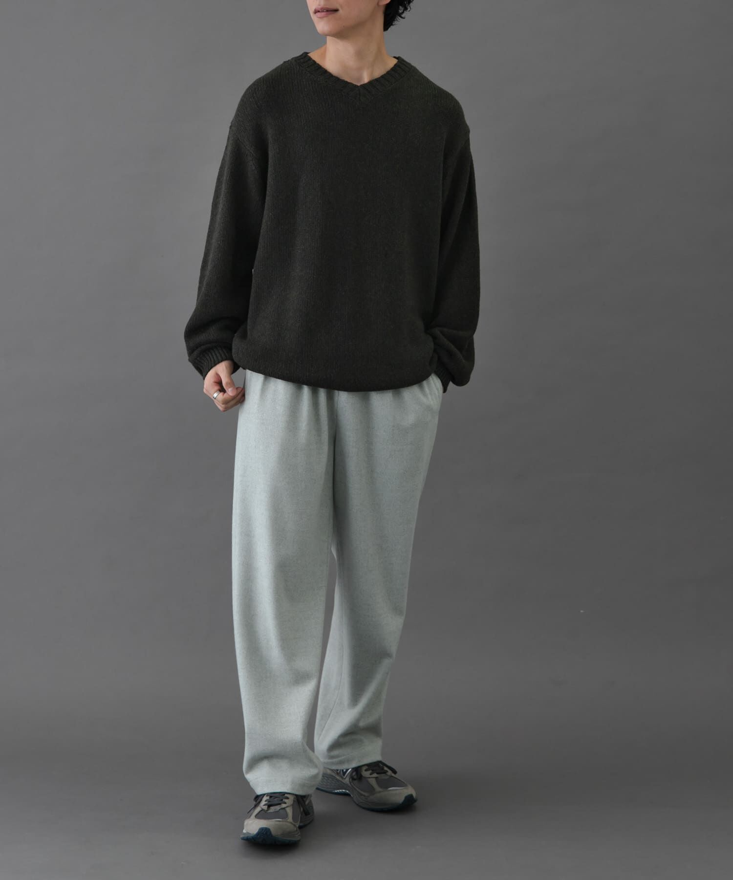 URBAN RESEARCH DOORS「FORK&SPOON　コットンウールVネックニット」|ニット・セーター|