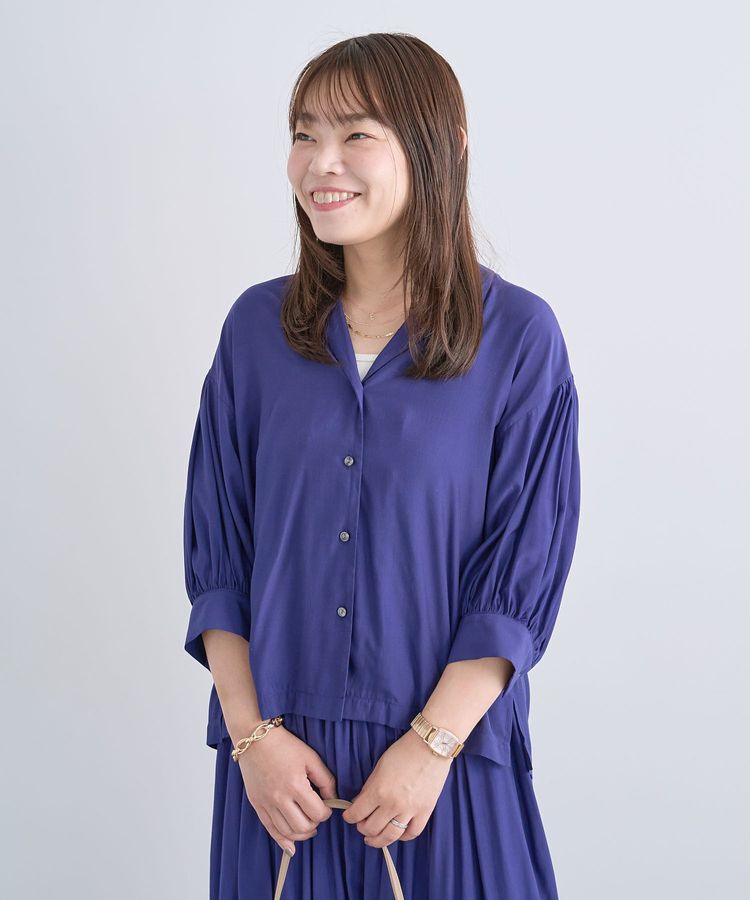 Green Parks「接触冷感シルキータッチローンオープンカラーシャツ」|シャツ・ブラウス|