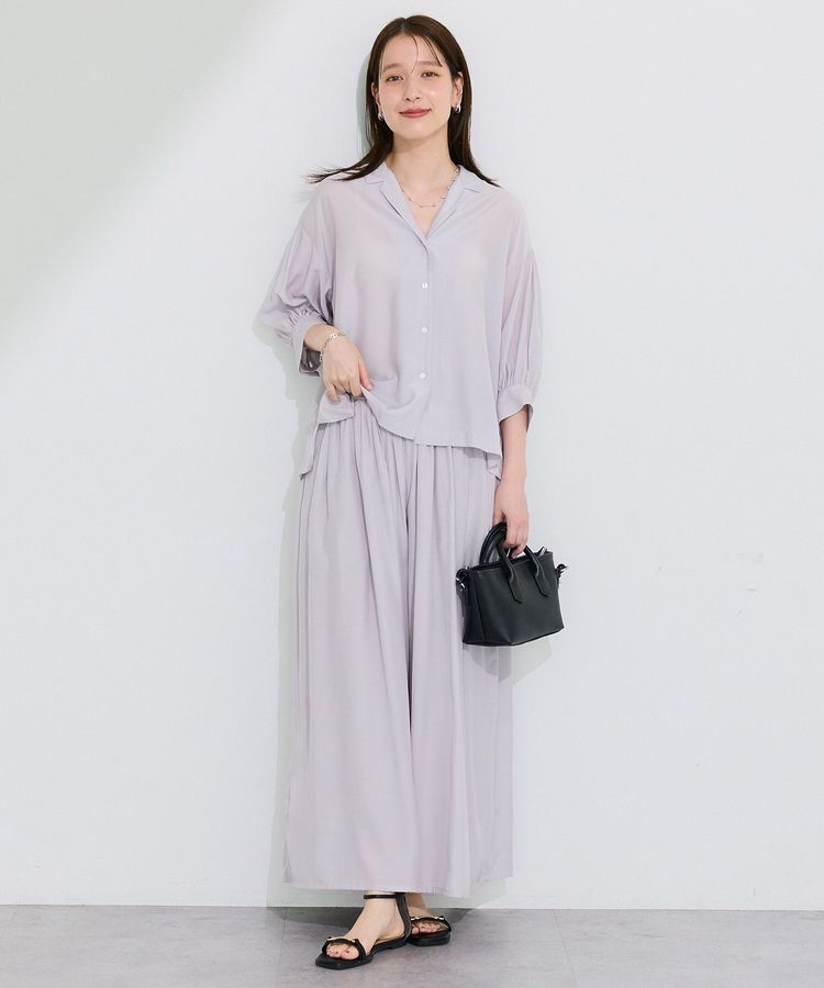 Green Parks「接触冷感シルキータッチローンオープンカラーシャツ」|シャツ・ブラウス|