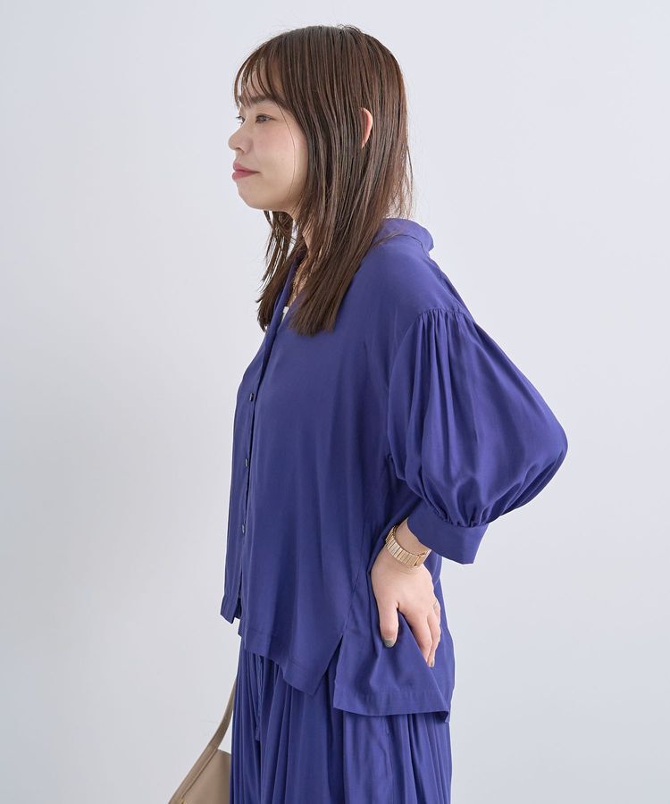 Green Parks「接触冷感シルキータッチローンオープンカラーシャツ」|シャツ・ブラウス|