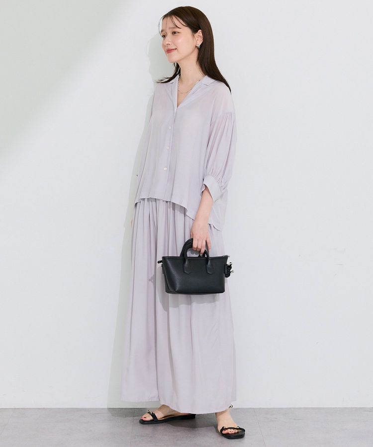 Green Parks「接触冷感シルキータッチローンオープンカラーシャツ」|シャツ・ブラウス|