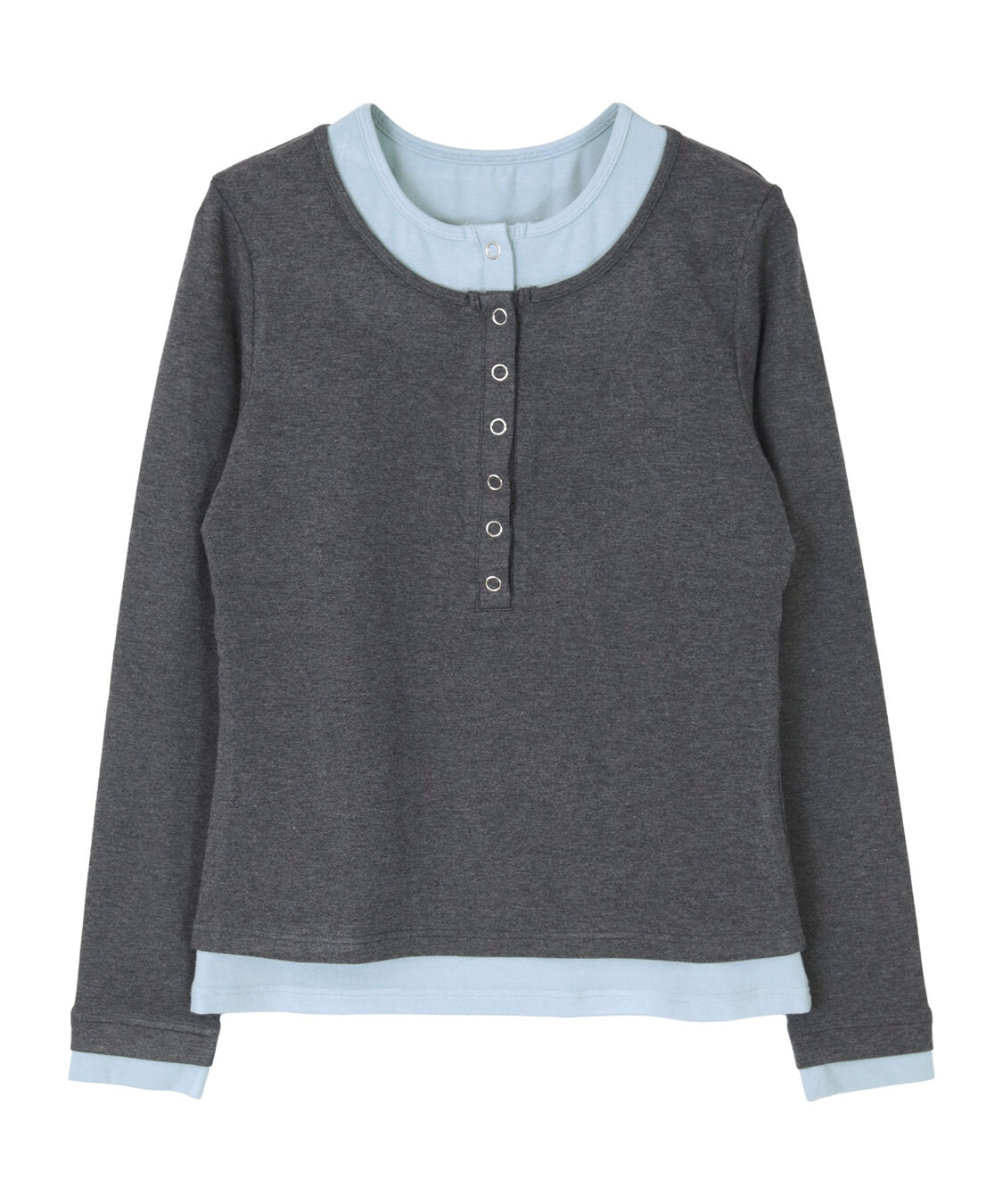 miette「レイヤード風ヘンリーネックトップス」|Tシャツ・カットソー|