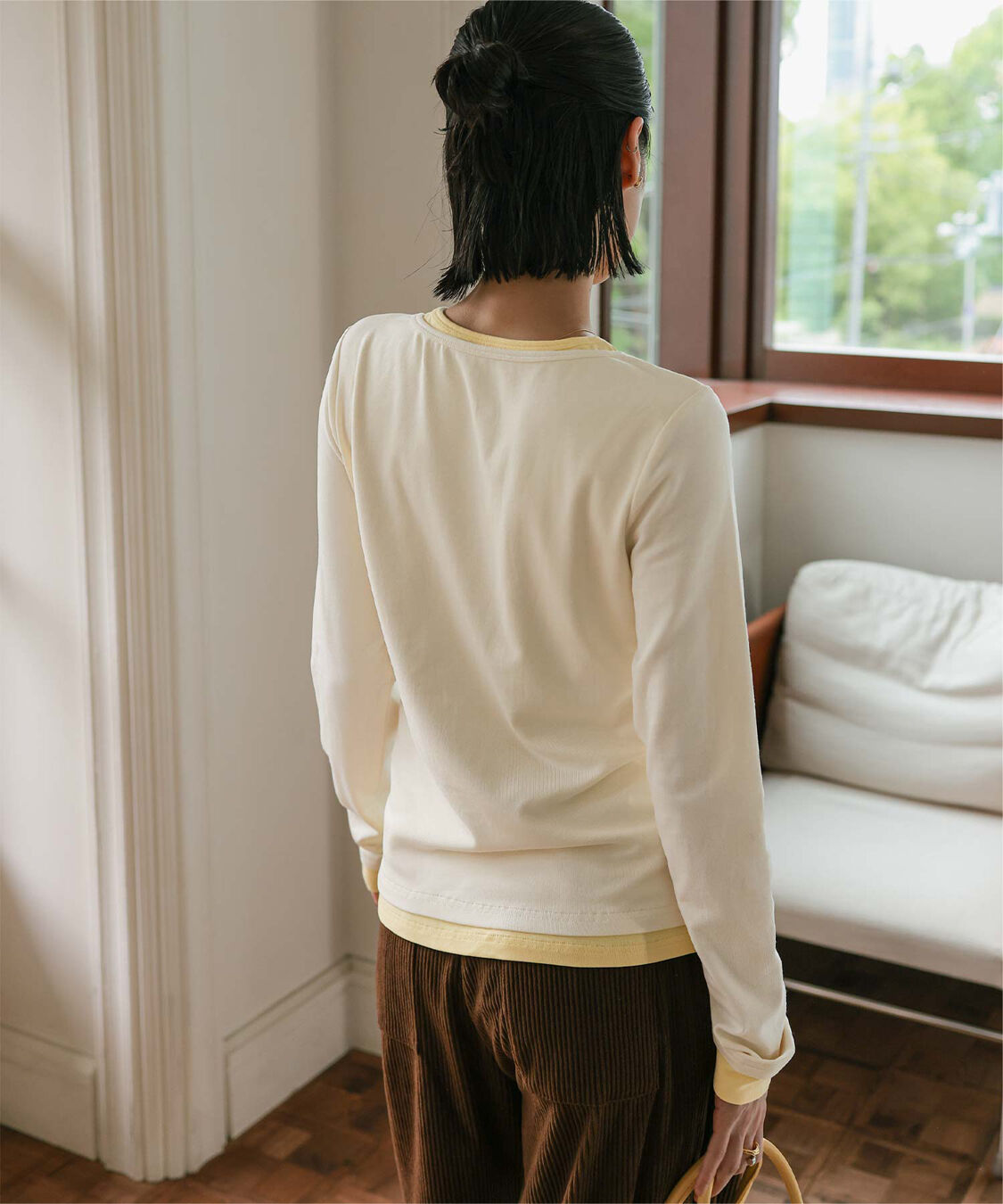 miette「レイヤード風ヘンリーネックトップス」|Tシャツ・カットソー|