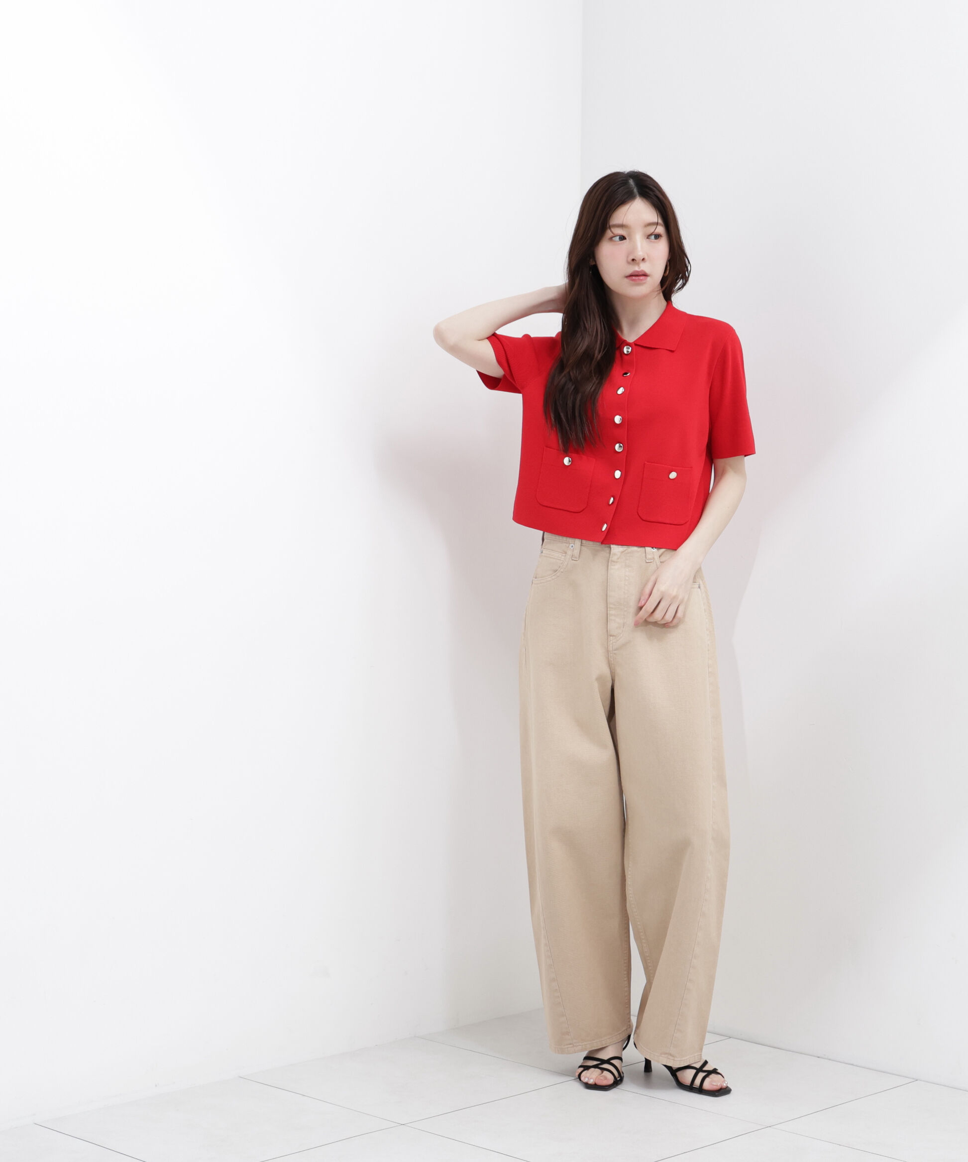 PROPORTION BODY DRESSING「<中川紅葉さん着用><ｳｫｯｼｬﾌﾞﾙ/UVｶｯﾄ/接触冷感>ﾎﾟﾛ衿ﾆｯﾄ  」|カーディガン|