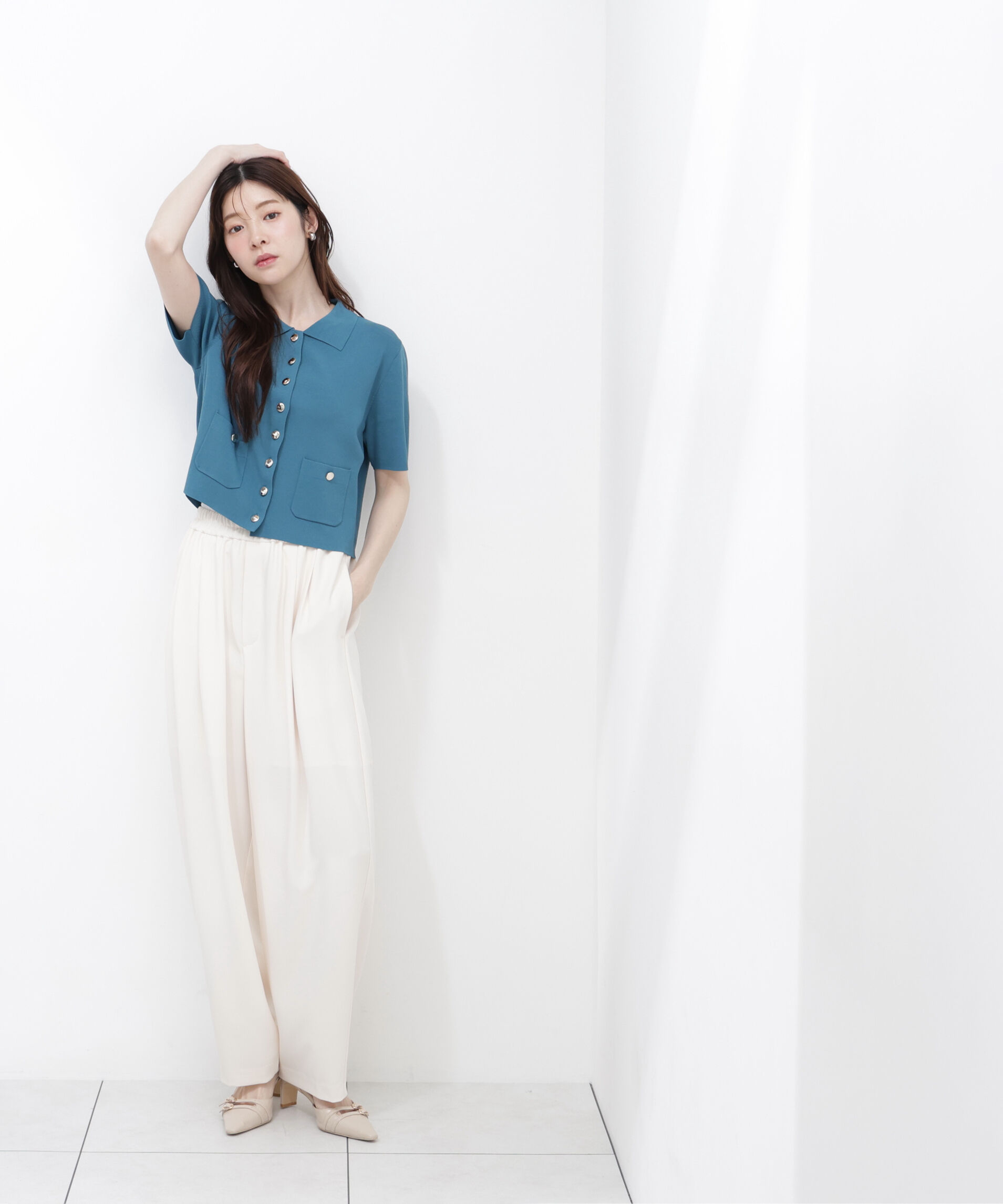 PROPORTION BODY DRESSING「<中川紅葉さん着用><ｳｫｯｼｬﾌﾞﾙ/UVｶｯﾄ/接触冷感>ﾎﾟﾛ衿ﾆｯﾄ  」|カーディガン|