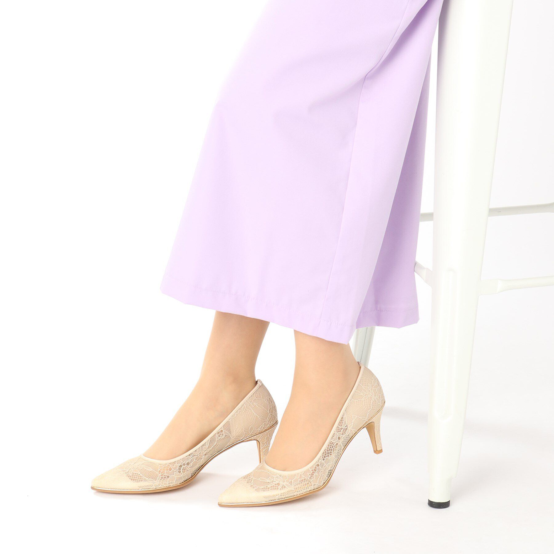 ESPERANZA「疲れにくいパンプスNeoレース＜約7.5cmヒール＞」|パンプス|