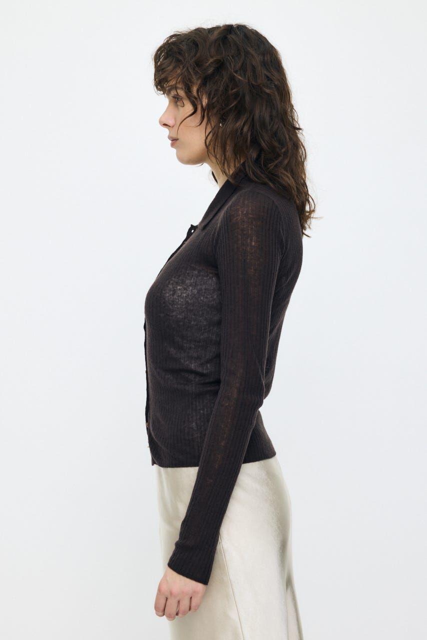 MOUSSY「SHEER KNIT SHIRT シャツ」|ニット・セーター|