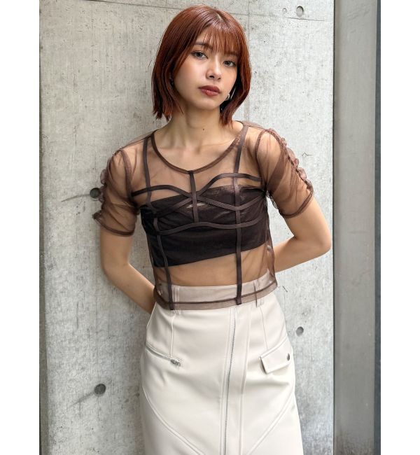 MURUA「コードビスチェデザインレイヤードトップス」|Tシャツ・カットソー|