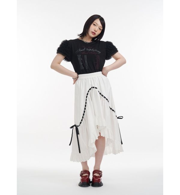 jouetie「フリルチュールドッキングTシャツ」|Tシャツ・カットソー|