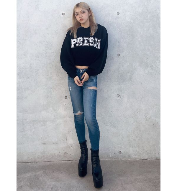 GYDA「PRESH short ニットパーカー」|ニット・セーター|
