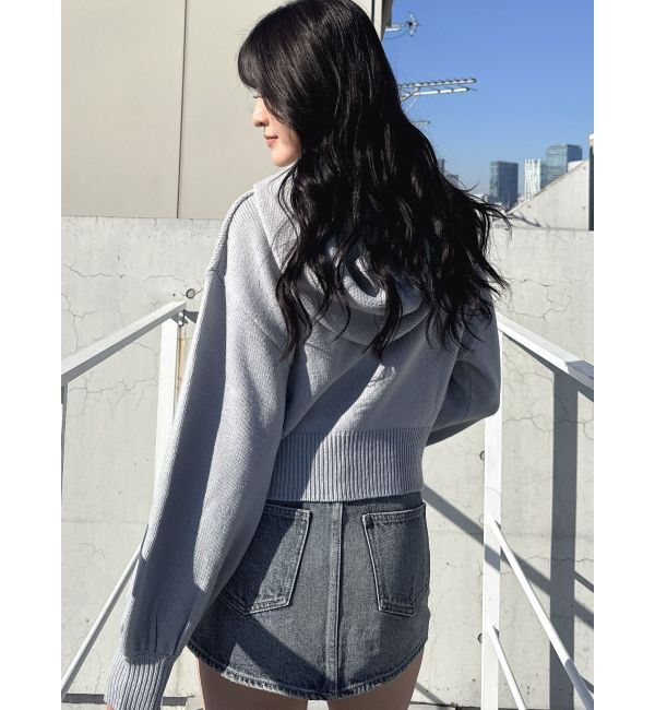 GYDA「PRESH short ニットパーカー」|ニット・セーター|