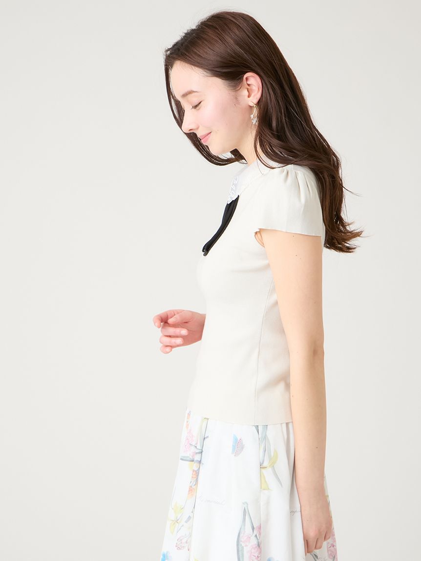 CELFORD「【洗える】【UVカット】【CELFORD&times;P.J. REDOUTEコラボ】衿付きニットプルオーバー」|ニット・セーター|