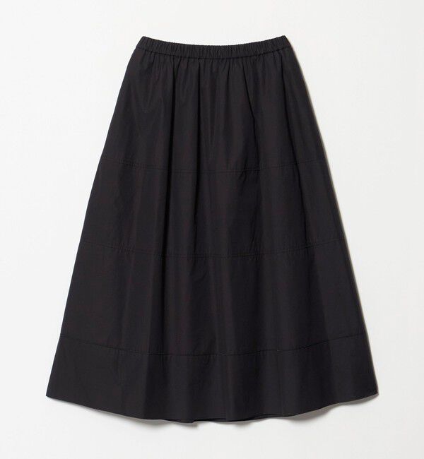 UNITED ARROWS「シルキー ギャザー フレア スカート ‐ウォッシャブル‐」|フレア|BLACK