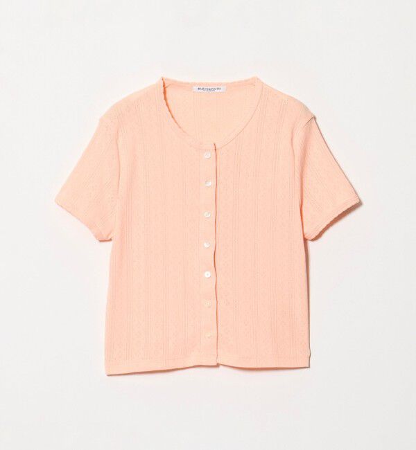 BEAUTY&YOUTH UNITED ARROWS「コットン パターンメッシュ ショートスリーブ カーディガン ウォッシャブル」|カーディガン|SHERBET